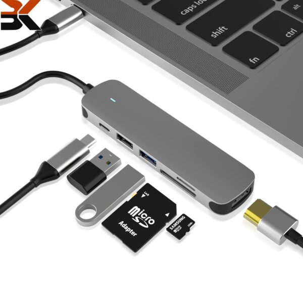 هاب 6 پورت USB C برند varkda